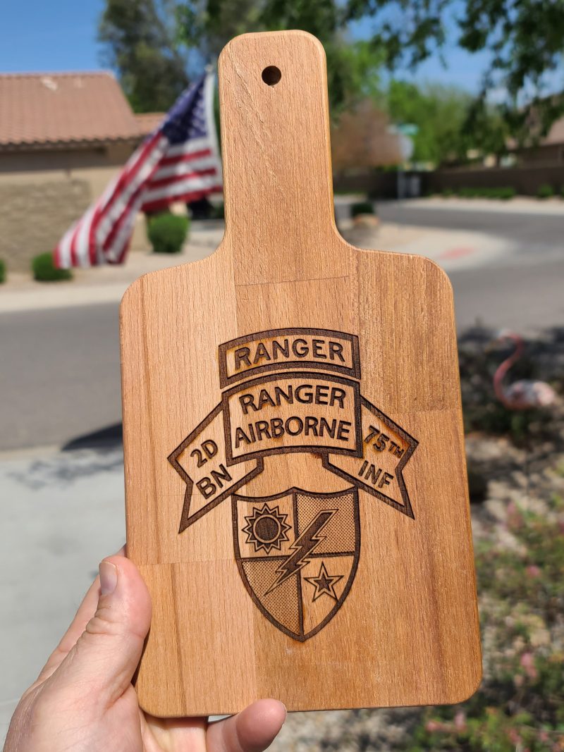 2d Ranger Bn Old Scroll cutting board