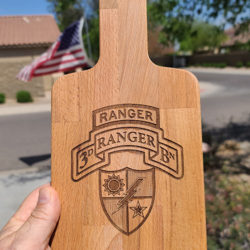 3d Ranger Bn Tab Scroll cutting board