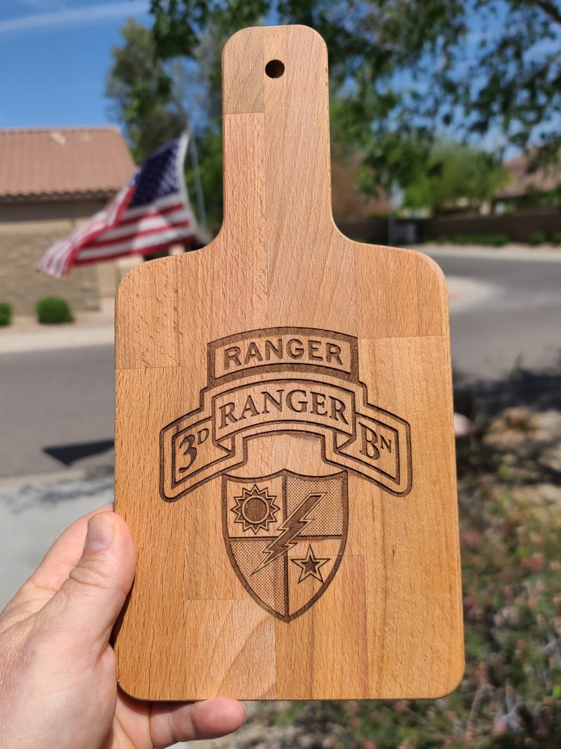 3d Ranger Bn Tab Scroll cutting board