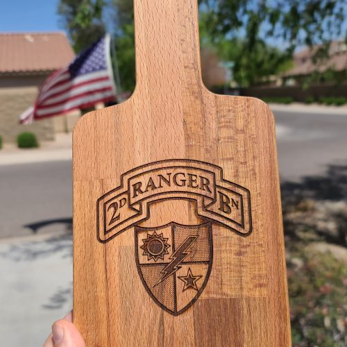 2d Ranger Bn Scroll cutting board