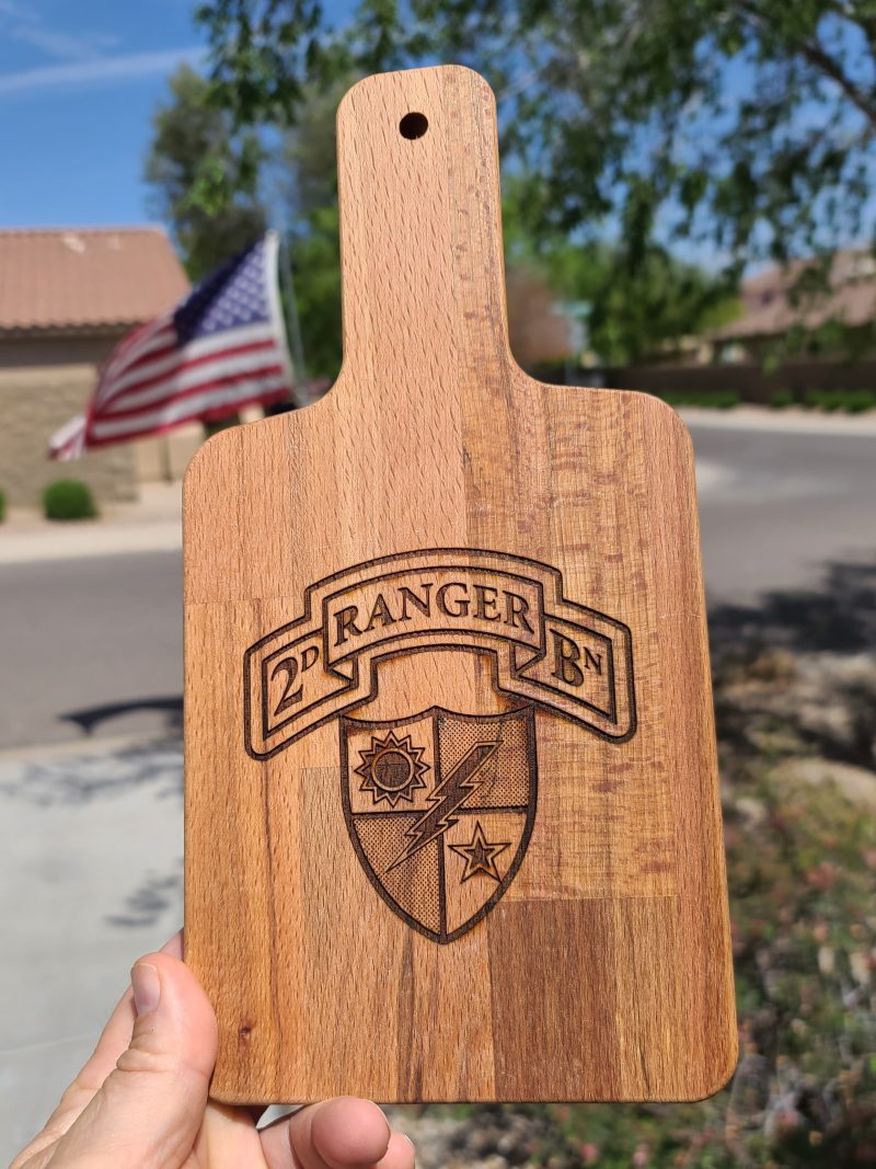 2d Ranger Bn Scroll cutting board