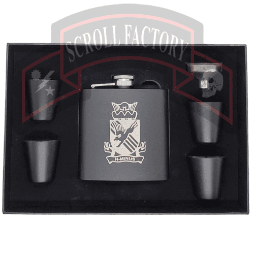 505th PIR black 60z Flask box set with shot glasses