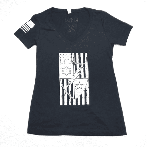 Black V neck DUI Flag 1