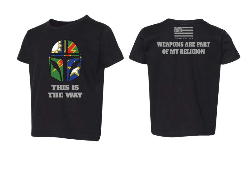 Black Youth shirt mock up weapons