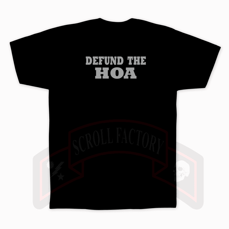 Defund the HOA Black shirt mock up