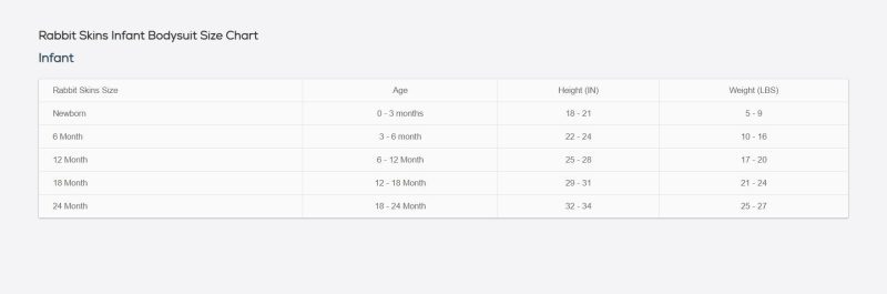 Rabit skins size chart