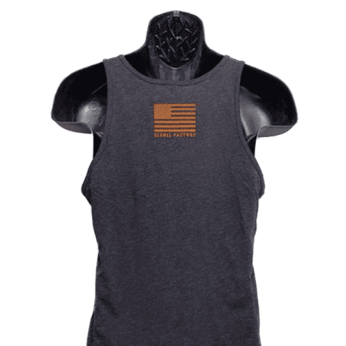 Rangers Orange Diamond back Tank Top Blk 1 w