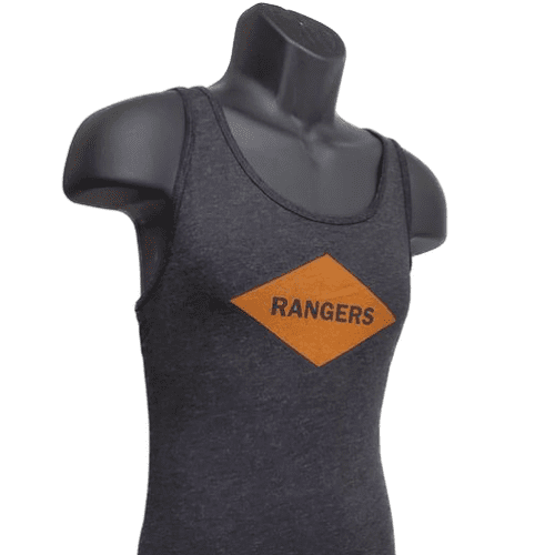 Rangers Orange Diamond rt Front Tank Top Blk 1 w