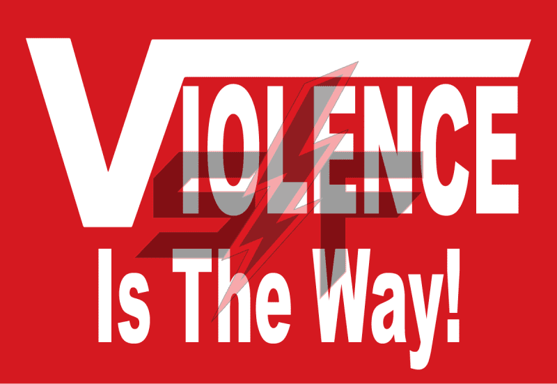 Violence Is the way Vans parody SF logo